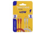 Charging Cable Set - 1 m - Type-C to Type-C - 40 W - Red and White