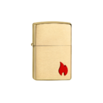 Зажигалка ZIPPO Classic из матовой латуни с эмблемой в виде пламени